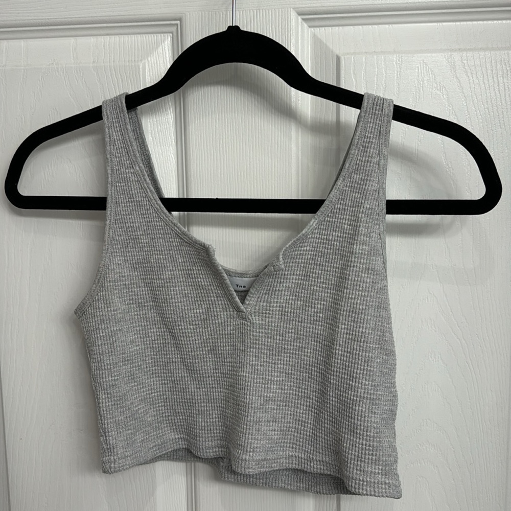 TNA Cropped Waffle Notch-Front Top
